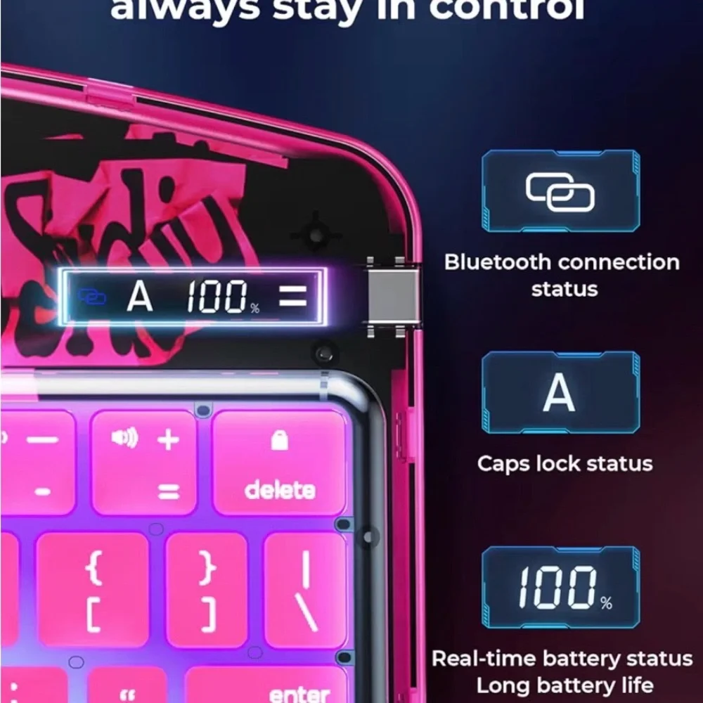 Pink Tablet Keyboard Case With Trackpad iPad Pro 11”